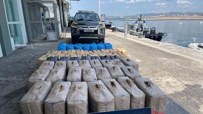 La droga intervenida por Aduanas de Gibraltar.