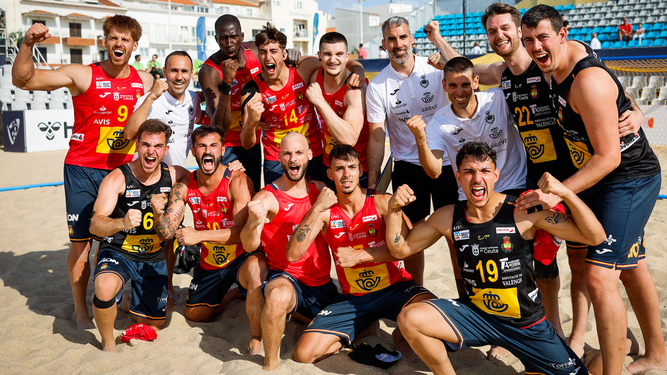 La selección española de balonmano playa
