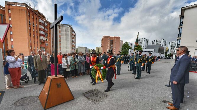 El tradicional homenaje a los caídos, este martes en la Comandancia de Algeciras.