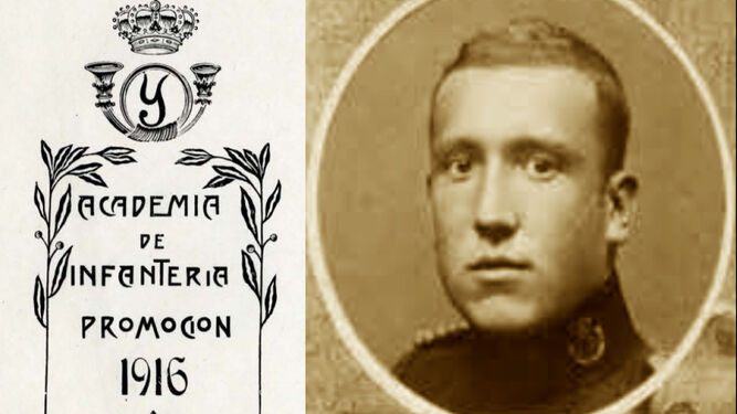 Retrato del capitán de Carabineros Francisco Zamora Medina cuando era alumno de la Academia de Infantería de Toledo (Álbum Promoción 1916).