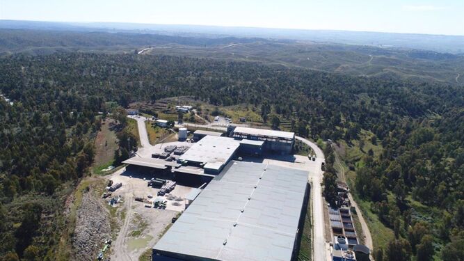 Imagen aérea de la planta de tratamiento de residuos de Villarrasa