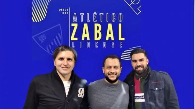 Alberto Merino,  Moha Akrirez y Ezequiel Rojas, cuerpo técnico del juvenil A del Zabal