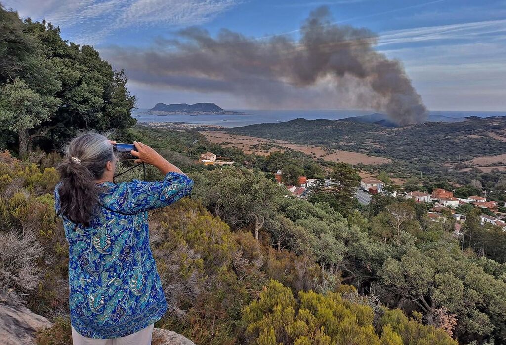 Incendio forestal en Las Pantallas de Algeciras