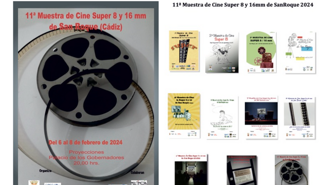 Carteles de todas las ediciones de la Muestra de Cine Super  8 y 16 mm