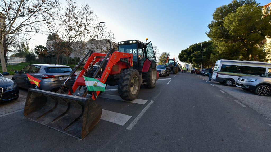 La tractorada del sector primario en Algeciras, en im&aacute;genes