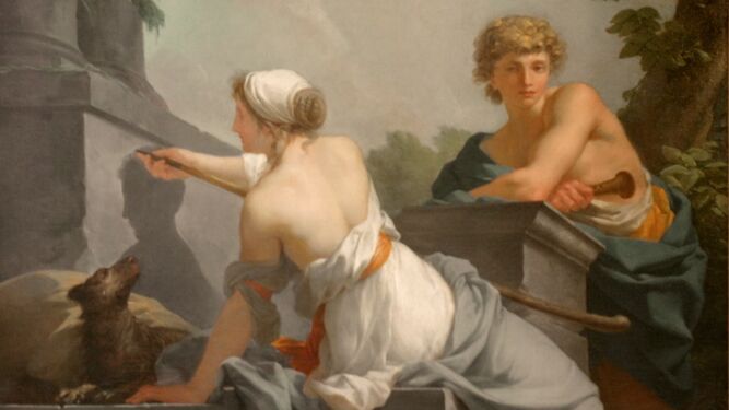 'El origen de la pintura' (1786) de Jean-Baptiste Regnault.
