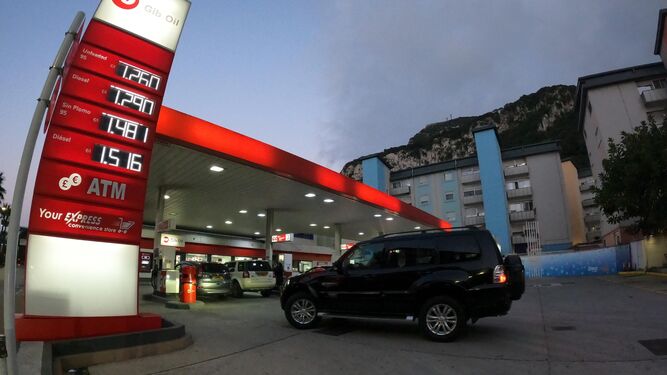 Una gasolinera en Gibraltar, a principios de febrero.