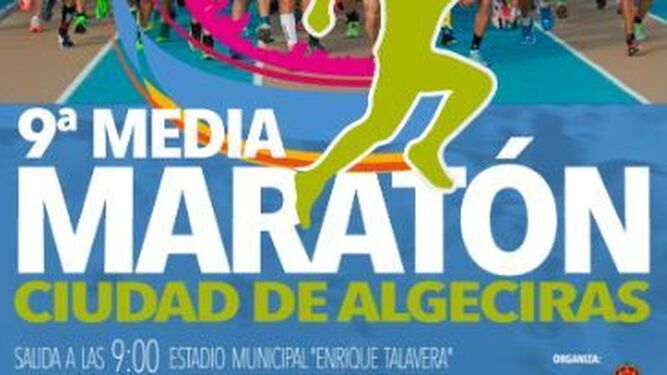 Detalle del cartel anunciador de la IX Media Maratón Ciudad de Algeciras