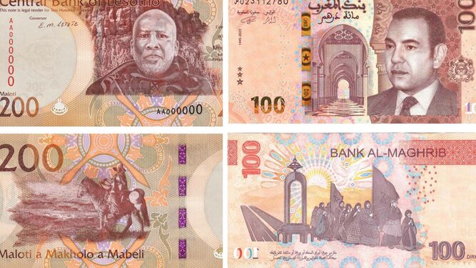 Dos billetes de Marruecos y Lesoto, galardonados como Billetes del Año
