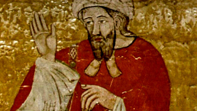 Retrato del sultán Muhammad V en la Sala de los Reyes de La Alhambra