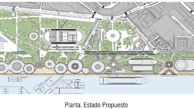 El plano de la unión Puerto-Ciudad con el soterramiento de la Avenida de Hispanoamérica.